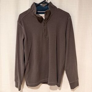 Vintage Brown Fleece 1/4 Zip Button